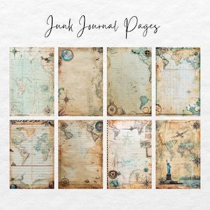 The Traveler Printable Junk Journal Kit Vintage Grunge Digital Download ...