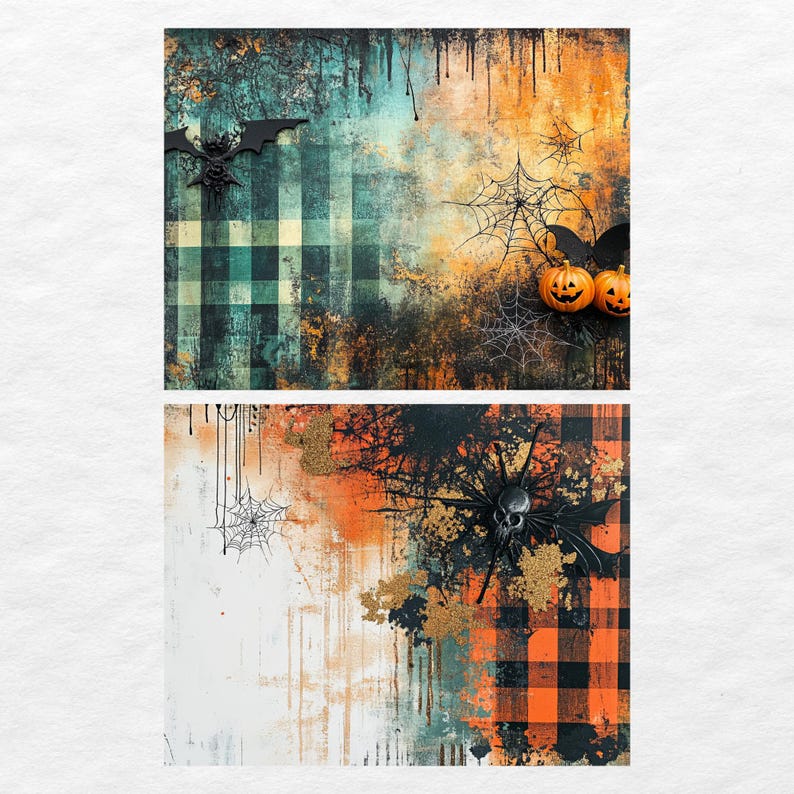 Halloween Junk Journal Pages, Digital Scrapbook Paper Kit, Spooky ...