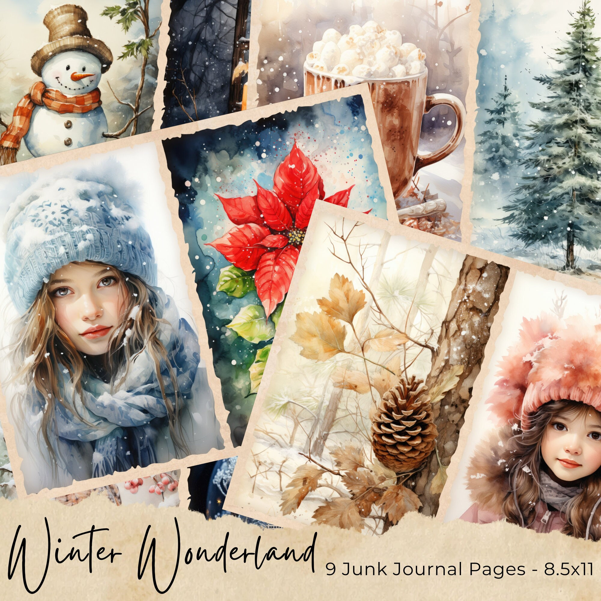 Winter Junk Journal Printable Pages, Junk Journal Kit, Winter Scrapbook ...