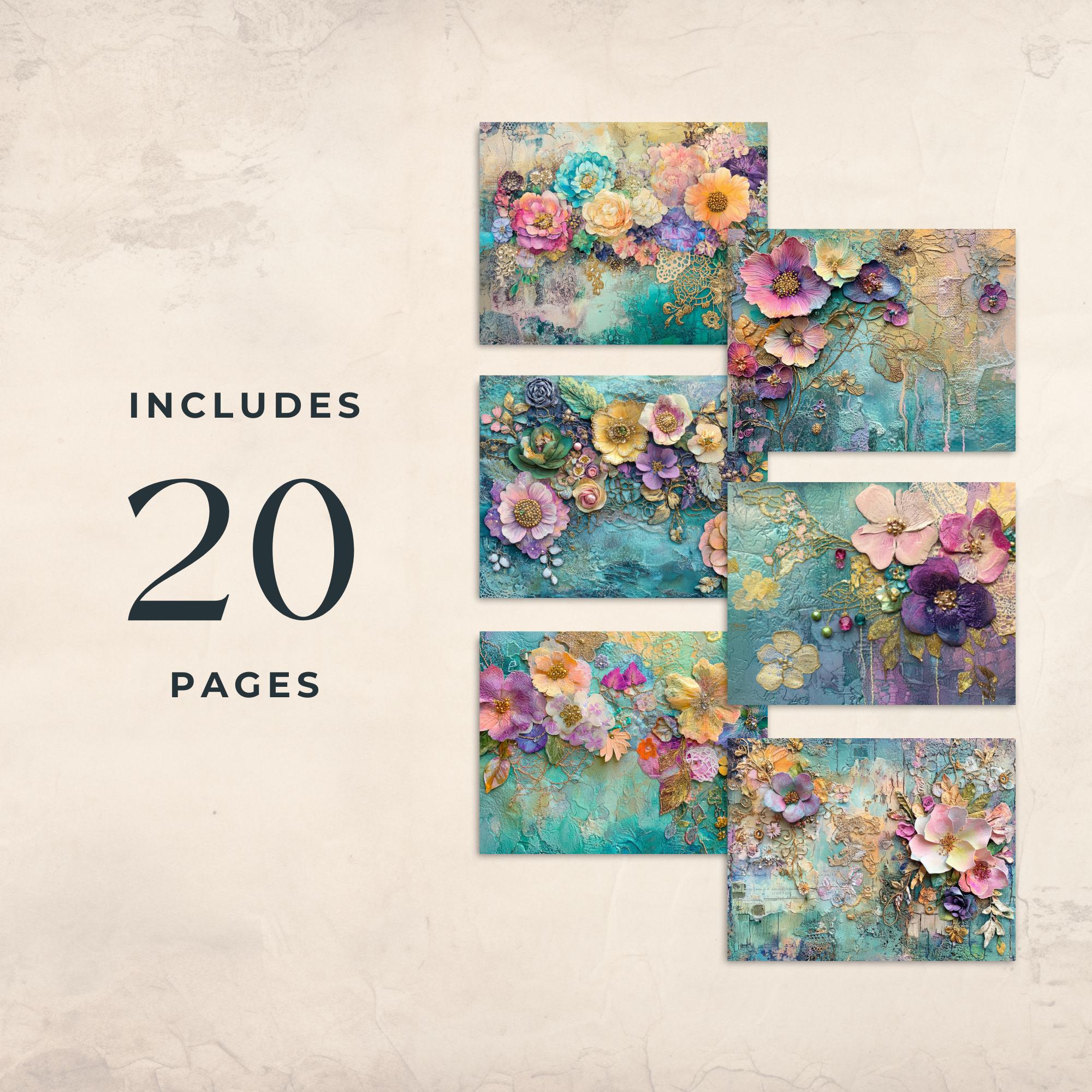 Shabby Chic Junk Journal Kit Pink Vintage Lace Ephemera Collage Sheets ...