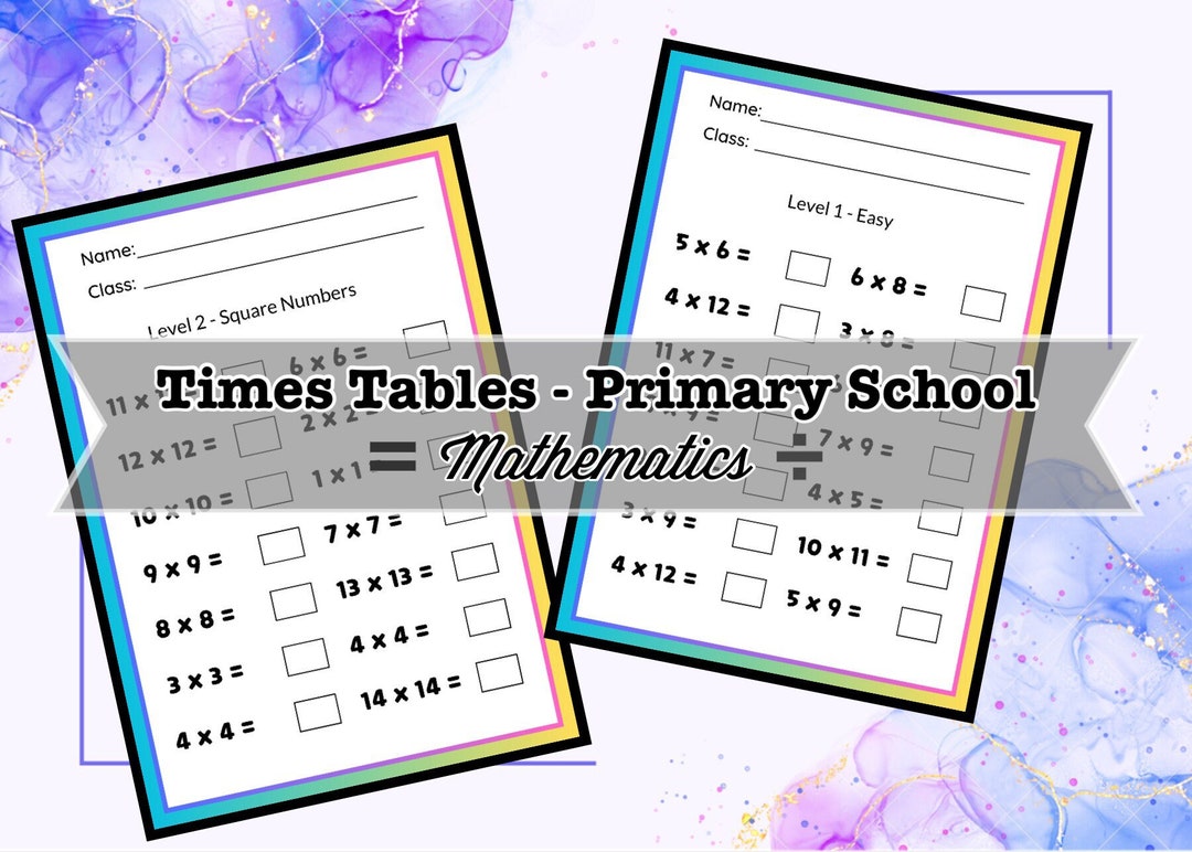 Timestables Practice Worksheet Primary School Maths - Etsy