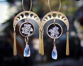 Rainbow Moonstone Earrings