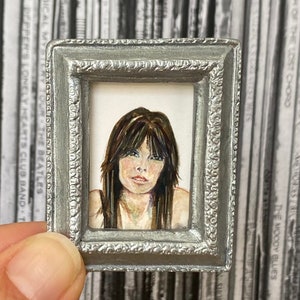 Chrissie Hynde - Original Miniature Watercolor Portrait