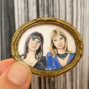 Wilson Sisters (Heart)- Original Miniature Watercolor Painting
