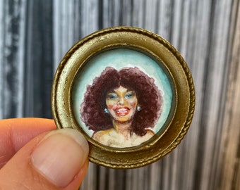 Chaka Khan - Original Miniature Painting