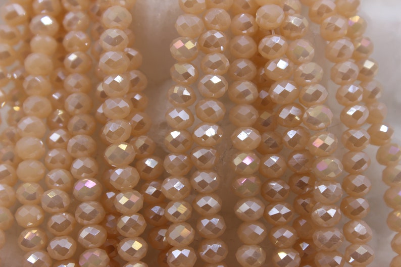 Glass Beads Crystal Beads Faceted Rondelle Crystal Beads Beading Suppliers 4x6mm Full Strand 18 Approx 95 Beads