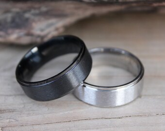 Stainless Steel Black Matte Finished Double Arrow Fancy Open Ring Stainless Steel Black Matte Finished Double Arrow Fancy Open Ring