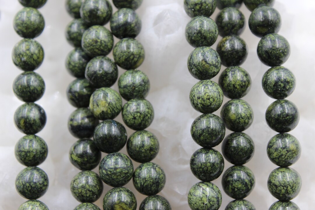 Russian Serpentine Gemstone Beads 6mm 8mm 10mm Full Strand Etsy