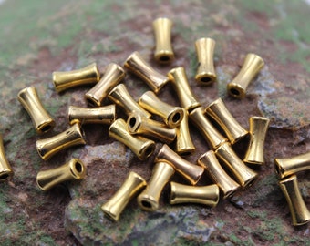 Gold Metal Findings 40pcs Antique Gold Tone Metal Beads 4mmx6mm Gemstone Suppliers Metal Spacer Beads Beading Suppliers
