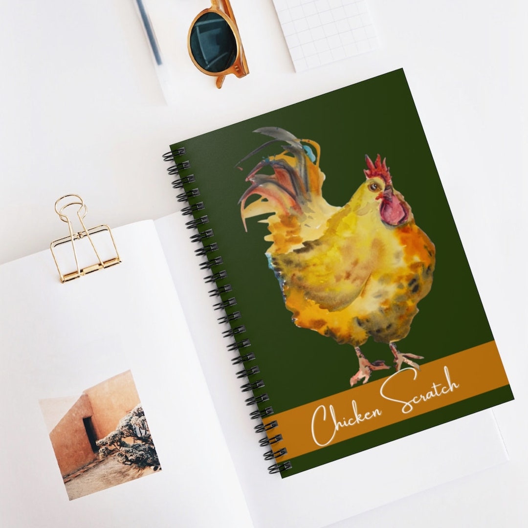 Watercolor Chicken Scratch Spiral Notebook Original Painting - Ruled ...