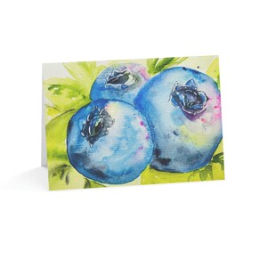 Cartes de vœux pliées d’art aquarelle de bleuets (1, 10, 30 et 50pcs)