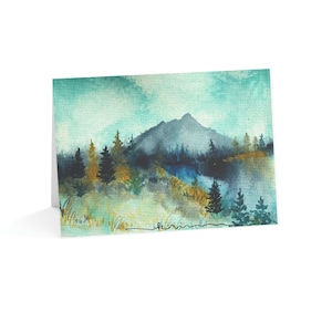 Mountain Landscape Gevouwen wenskaarten (1, 10, 30 en 50 stuks)