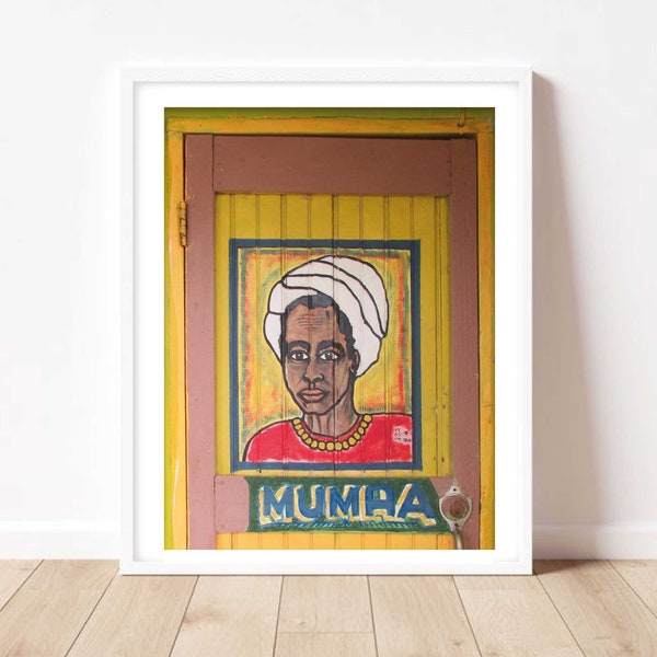 MUMA | Bright Tropical Painting | Vintage Portrait Print | Jamaican Craft Art | Digital Print, Photography | Mother's Day | Black Art