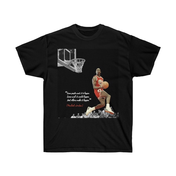 Jordan Mens Tee, Basketball Action Shot graphic with inspirational quote tshirt, mens sports positive affirmation t-shirt