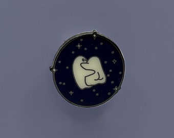 Broche Hey Boo Ghost para jaquetas, bolsas e chapéus.