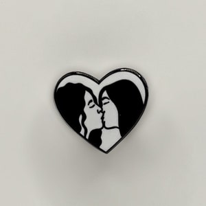 Girls Kiss Pin // LGBTQ+ Pin // Lesbian Pin // Feminine Pin // Joce Cova Pin // Heart Girls Pin // Heart LGBTQ+ Pin // Mature Content