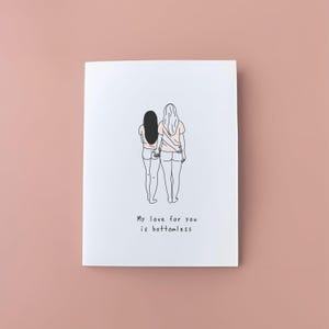 My Love for You is Bottomless Valentinstagskarte // Valentinstag Karte // Lesbische Karte // lgbtq+ Karte // Lustige Karte // Po Karte