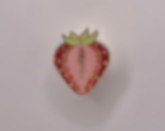 Strawberry Vulva Pin // Enamel Pin // Hard Enamel Pins // Back Pack Enamel Pin // aesthetic pin // pin backpack // Mature Content