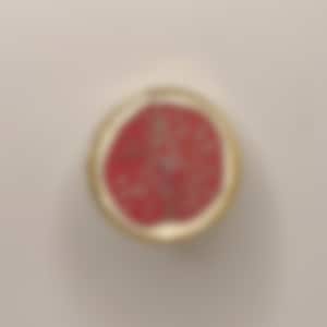 Épinglette en émail dur « vulve » pamplemousse