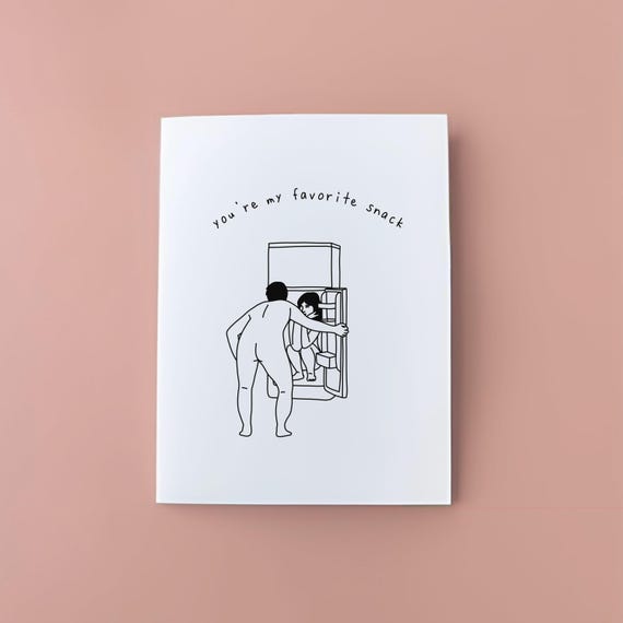 You're My Favorite Snack Punny Valentines Card, Mature