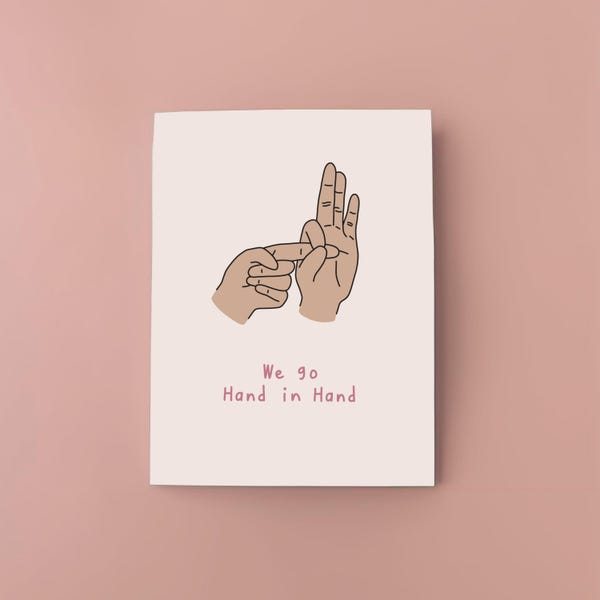 We Go Hand in Hand Card for Valentines Day, Anniversary, and Birthday, Mature