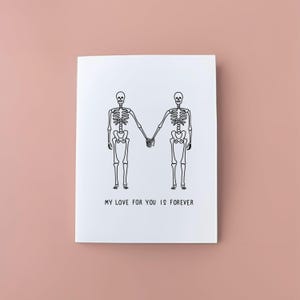 Cartão de Dia dos Namorados Meu Amor por Você é Eterno // Cartão Esqueletos do Amor // Cartão Esqueleto Te Amo para Sempre // Cartão Amor da Morte // Cartão de Casamento