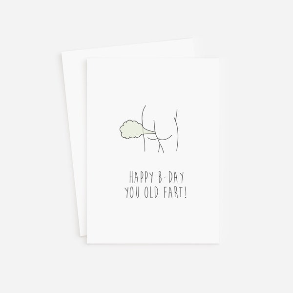 Birthday Old Fart Card // Funny Birthday Card // Old Fart Birthday Card // Minimal Birthday Card // Joce Cova Birthday Card // Birthday