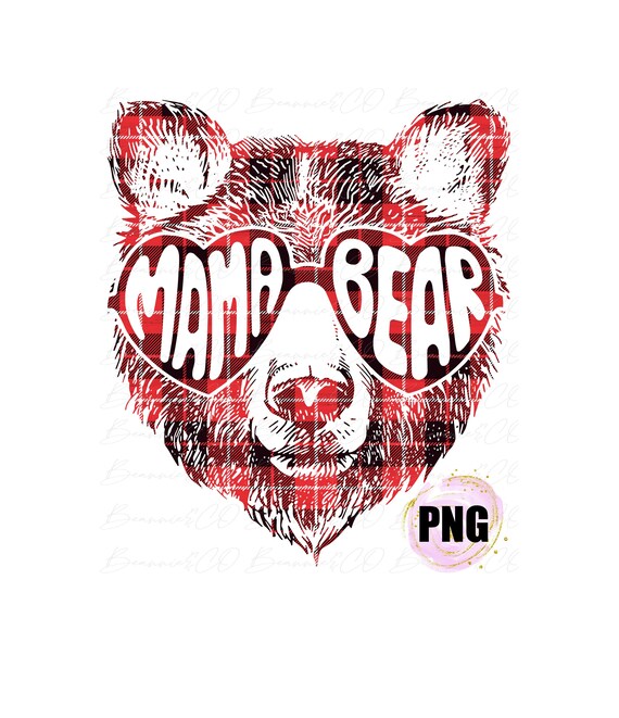 Mama Bear Png Christmas Png Plaid Pattern Sublimation Png | Etsy