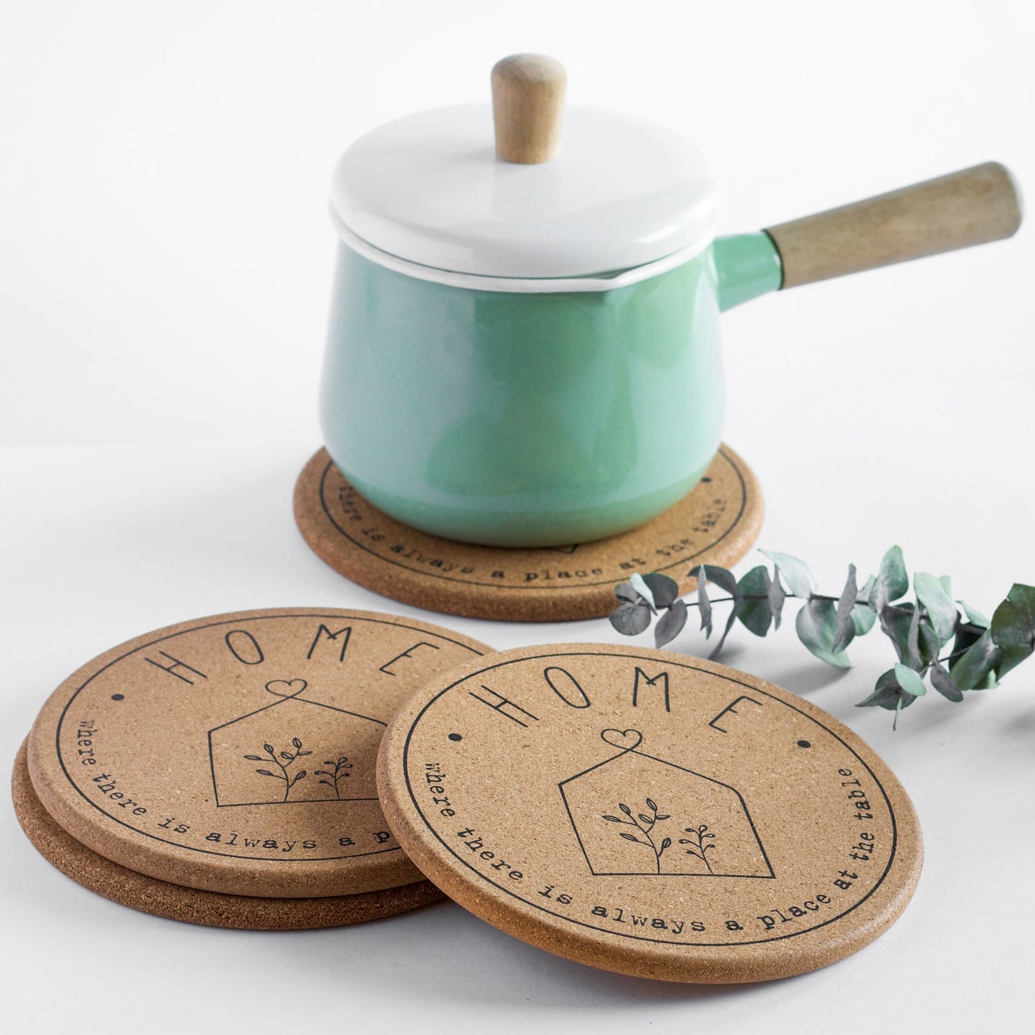 Set of 4 Cork Trivets for Hot Pots and Pans Cute Home Design Etsy
