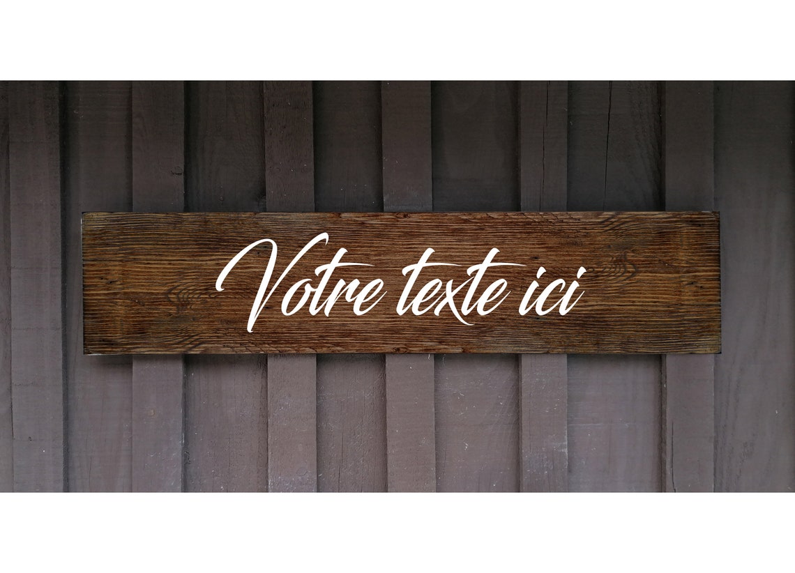 Panneau Bois Personnalisé Maison Chien - Plaque Décorative Murale Nom + Image 21x11 Cm - Cadeau Animaux