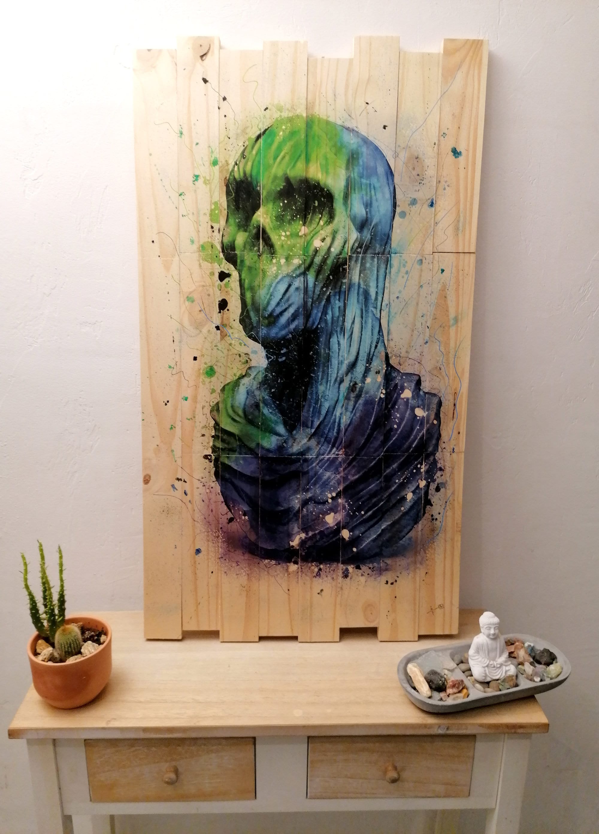 Tableau Bois, Tableau Palette, Décoration Murale, Peinture, Pop-Art