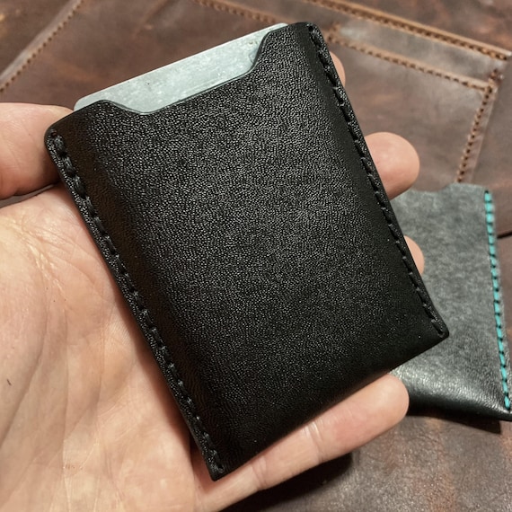 Laser engraved leather card holders. : r/lasercutting