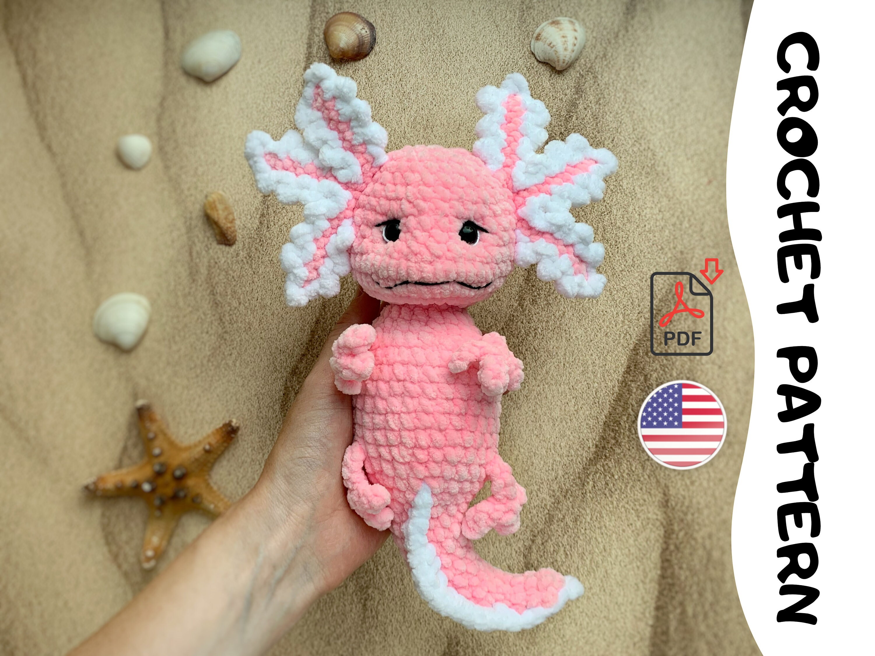 Crochet Pattern Baby Axolotl plush crochet pattern PDF Etsy