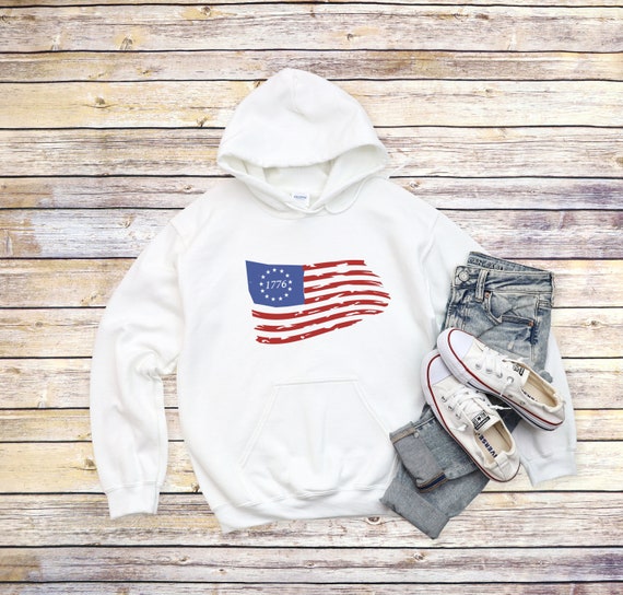 American Flag Hoodie Patriotic Hoodie Flag Hoodie 1776 Betsy