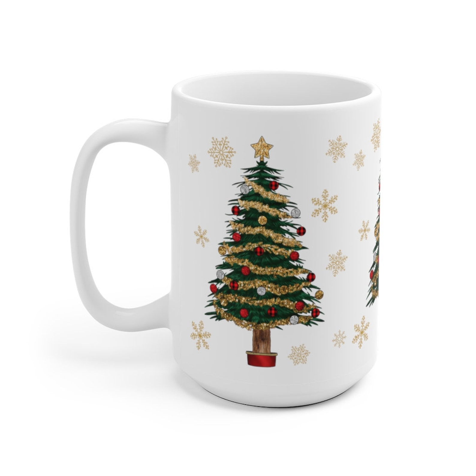 Colorful Christmas Tree Holiday Mug, Christmas Mug, Holiday Decor