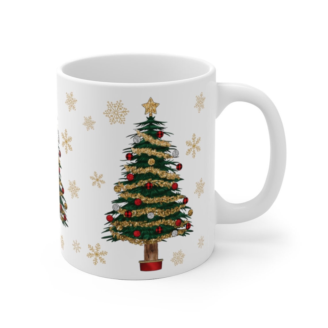 Colorful Christmas Tree Holiday Mug, Christmas Mug, Holiday Decor