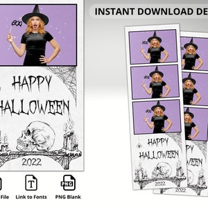 Halloween Themed PhotoBooth Template, Photo Booth Template, 2X6, custom