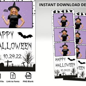 Halloween PhotoBooth Template, Photobooth template, 2X6 Strip, Halloween Party, Custom Design