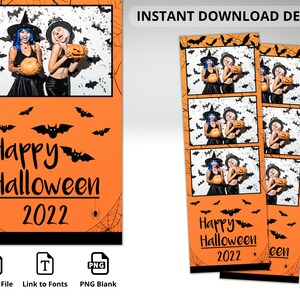 Halloween Party Photo Booth Template, Photobooth template, 2X6 Strip, Halloween, Custom Design