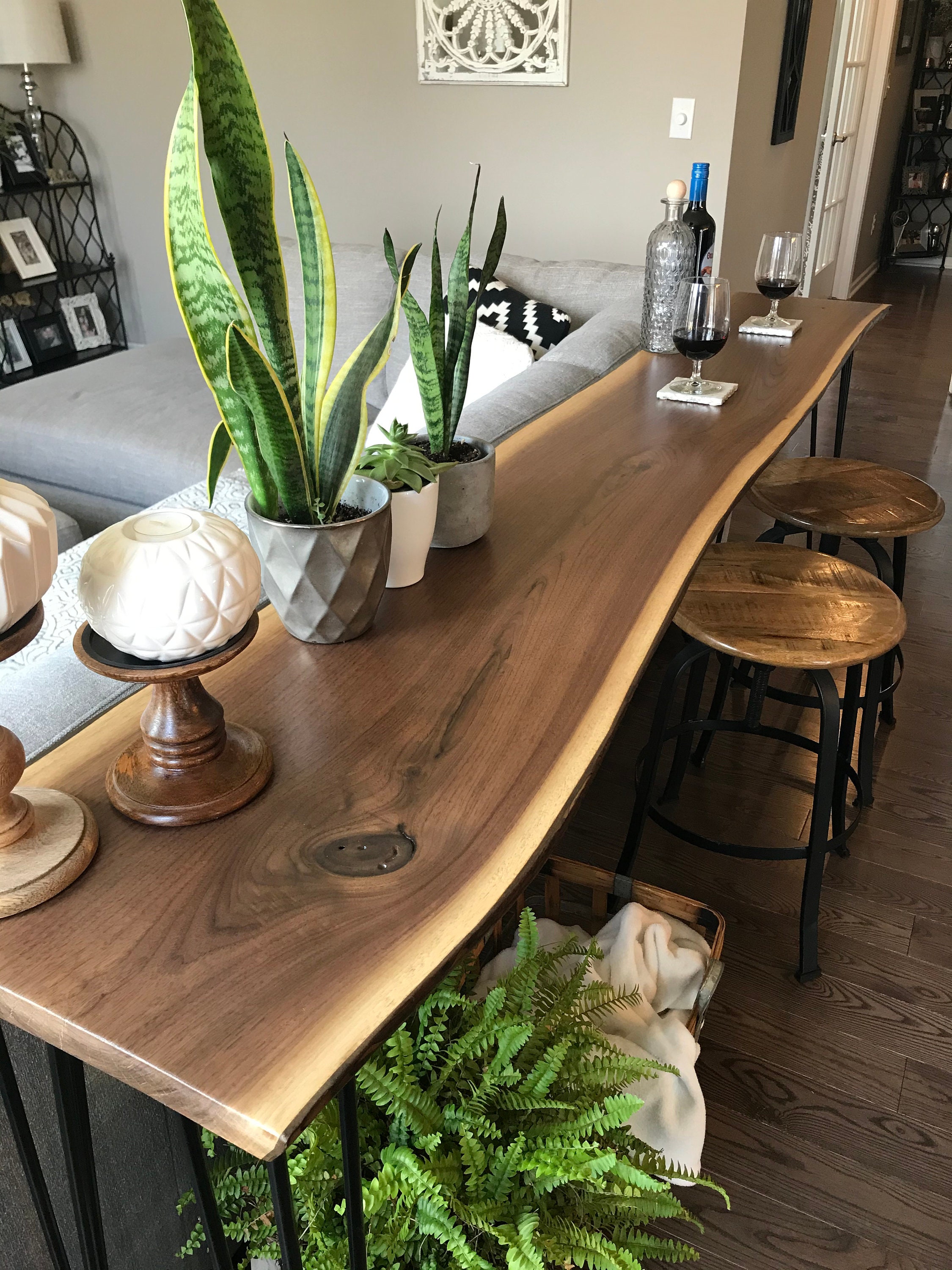 CUSTOM MADE to ORDER 35 Height Live Edge Walnut Sofa Etsy