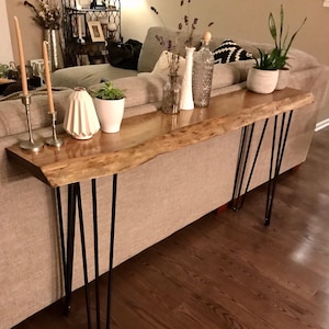 CUSTOM - (MADE to ORDER) 35" Height Live Edge Cherry Sofa / Console / Entry Table