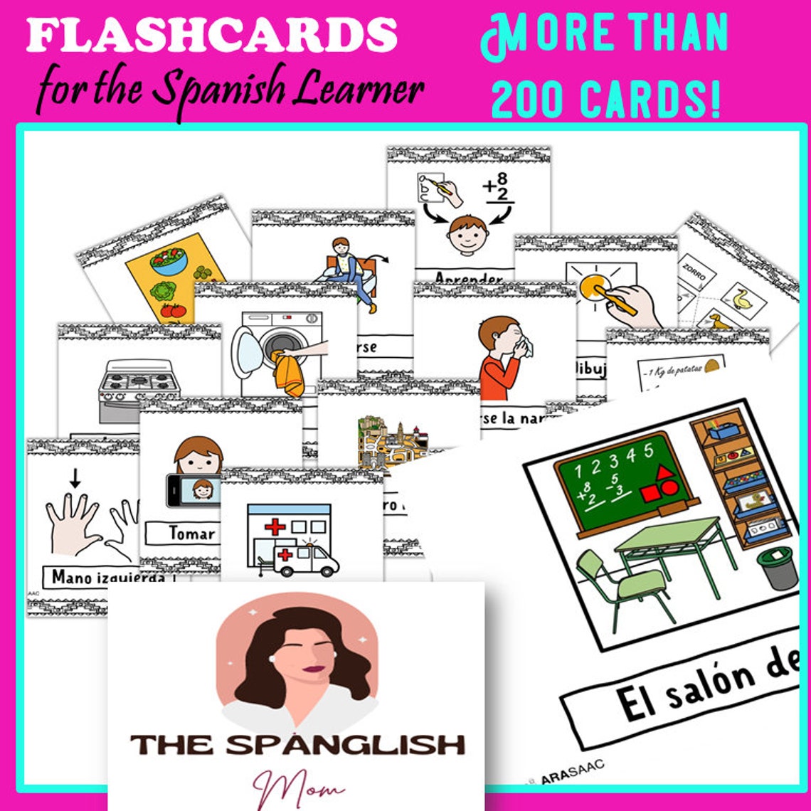 200 Flashcards for Spanish Learners Etsy