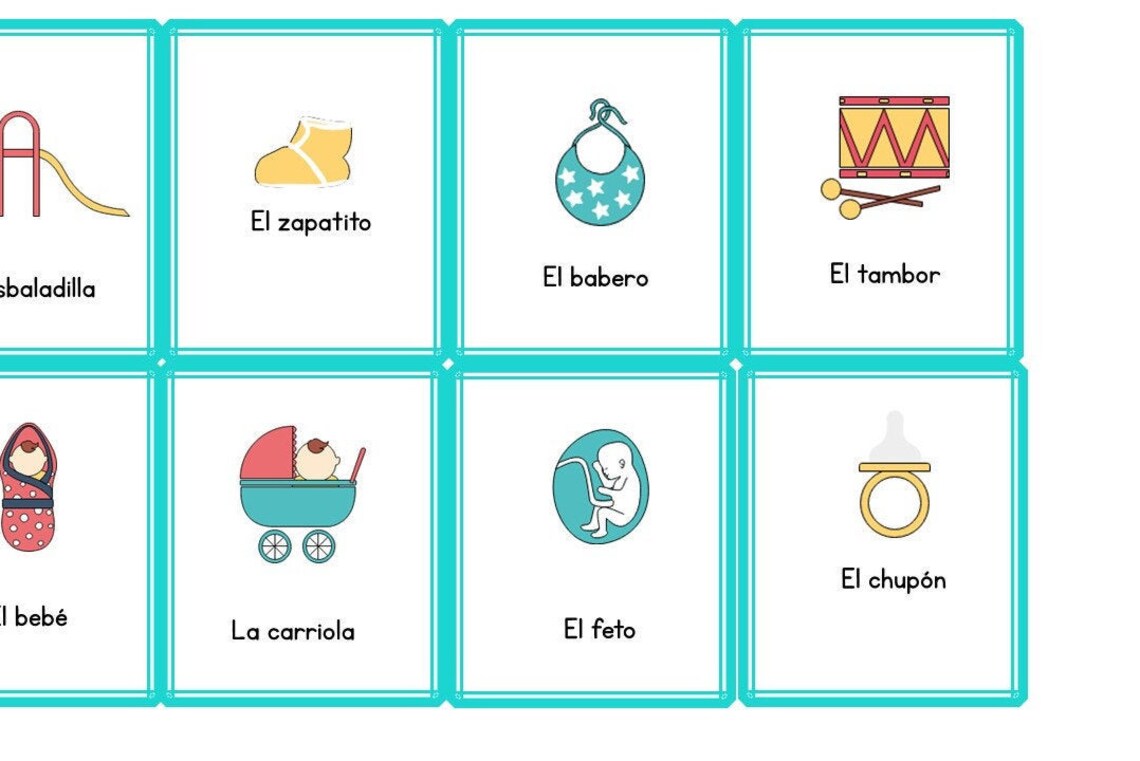 Baby Shower Bingo in Spanish Etsy