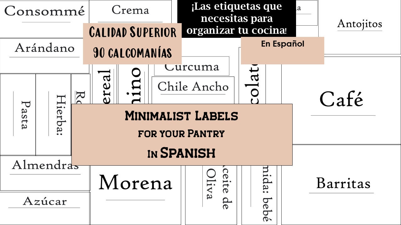 Pantry Labels in Spanish Etsy