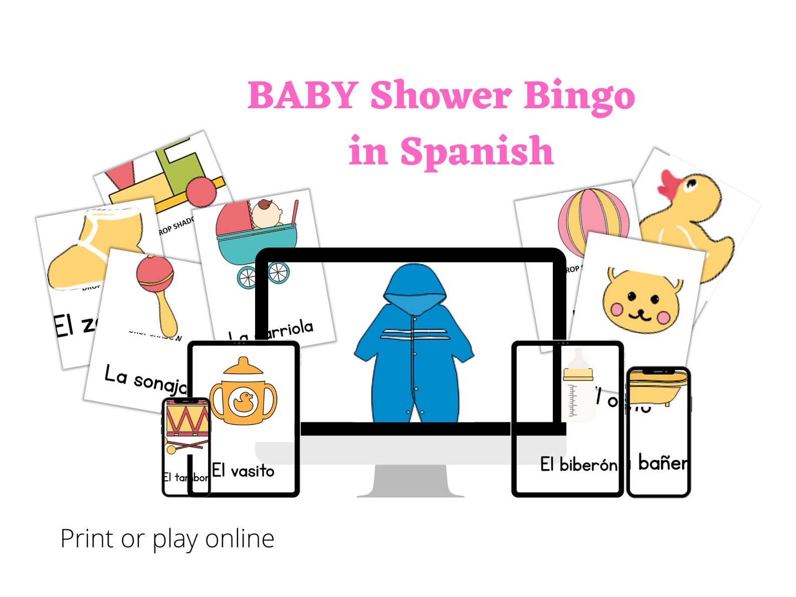 Baby Shower Bingo in Spanish - Etsy
