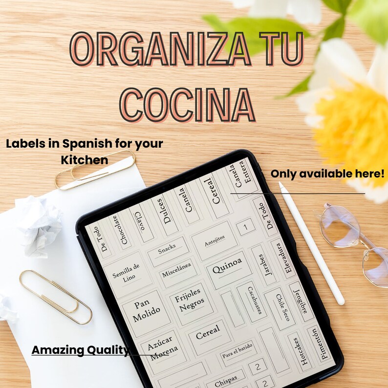 Pantry Labels in Spanish Etsy