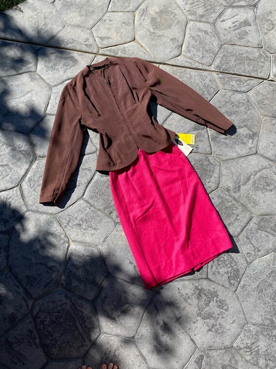 1940's Chocolate Brown Zip Up Bomber Jacket