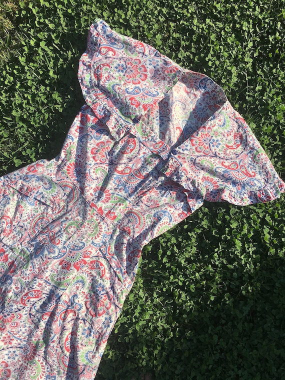 1940's Paisley Cotton Dress with Detachable Bolero