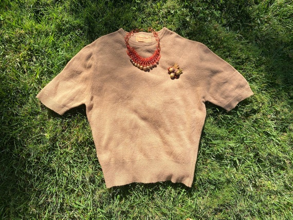 1950's Camel Colored Cashmere Sweater