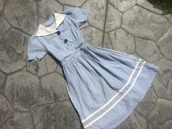 1930's Striped Cotton Sailor Dress